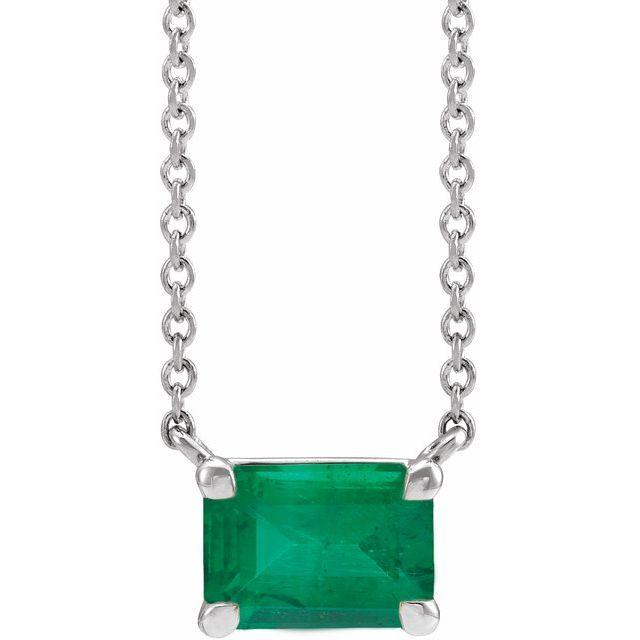Emerald Shaped Solitaire Necklace